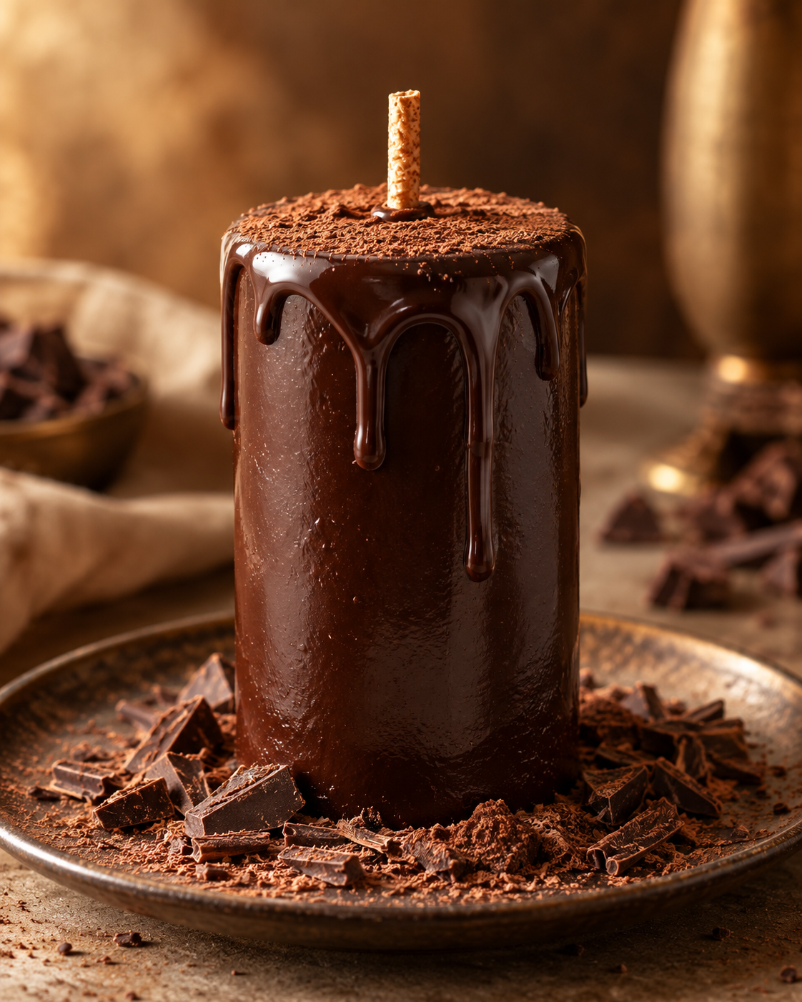 Vela comestível: Vela Cremosa de Chocolate